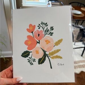 Rifle Paper Co. Floral Print with Peach and Green